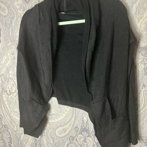 LULULEMON charcoal reversible cabin yogi open sweater